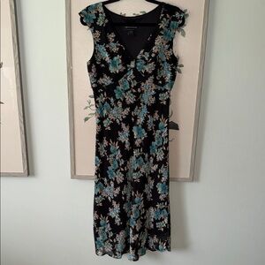 Vintage Connected Floral Whimsical Fairy Goth Flowy Midi Dress